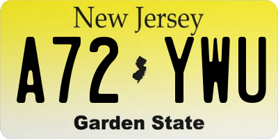 NJ license plate A72YWU