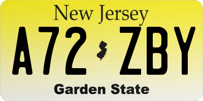 NJ license plate A72ZBY