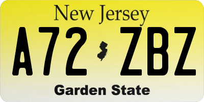 NJ license plate A72ZBZ