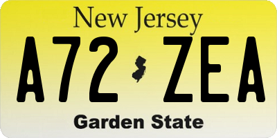 NJ license plate A72ZEA