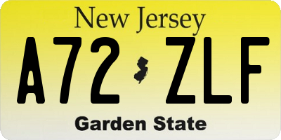 NJ license plate A72ZLF