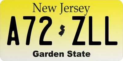 NJ license plate A72ZLL