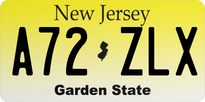 NJ license plate A72ZLX