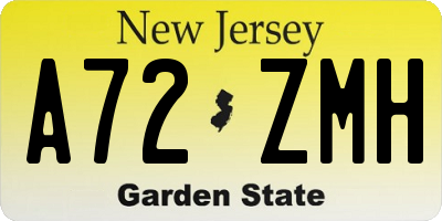 NJ license plate A72ZMH