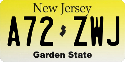 NJ license plate A72ZWJ