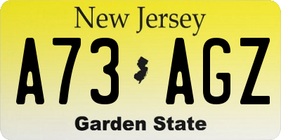 NJ license plate A73AGZ