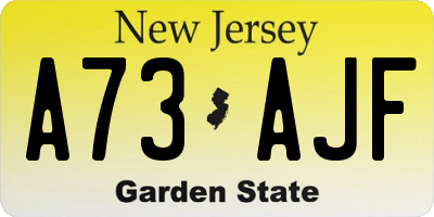 NJ license plate A73AJF