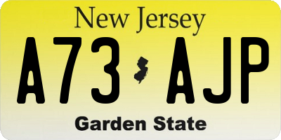 NJ license plate A73AJP