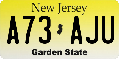 NJ license plate A73AJU