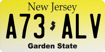 NJ license plate A73ALV