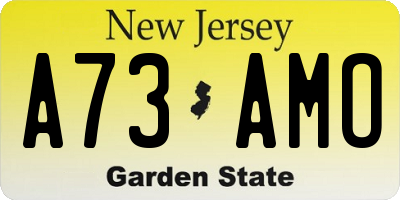 NJ license plate A73AMO