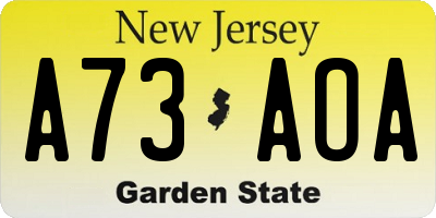 NJ license plate A73AOA