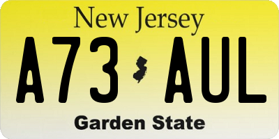 NJ license plate A73AUL