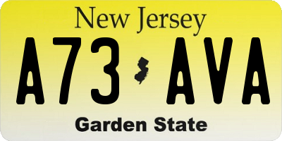 NJ license plate A73AVA