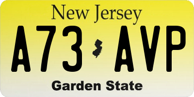 NJ license plate A73AVP