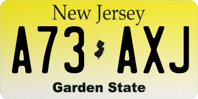 NJ license plate A73AXJ