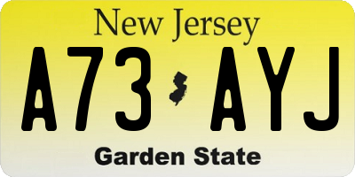 NJ license plate A73AYJ