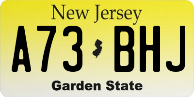 NJ license plate A73BHJ
