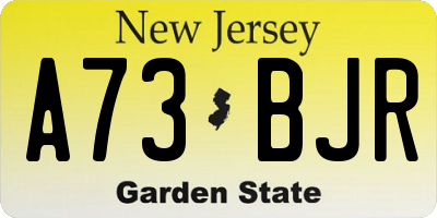 NJ license plate A73BJR