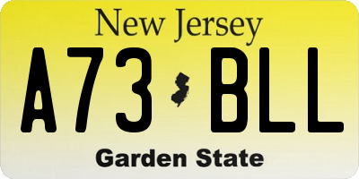 NJ license plate A73BLL
