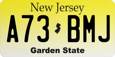 NJ license plate A73BMJ