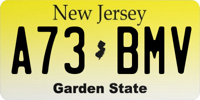 NJ license plate A73BMV