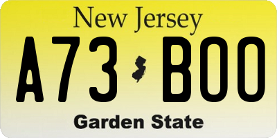 NJ license plate A73BOO