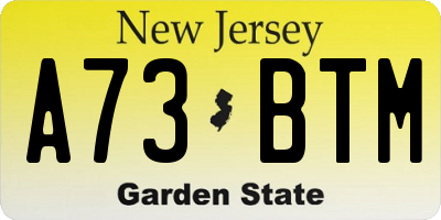 NJ license plate A73BTM
