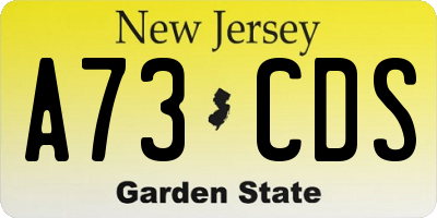 NJ license plate A73CDS