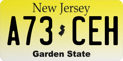 NJ license plate A73CEH