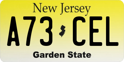 NJ license plate A73CEL
