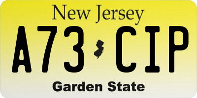 NJ license plate A73CIP