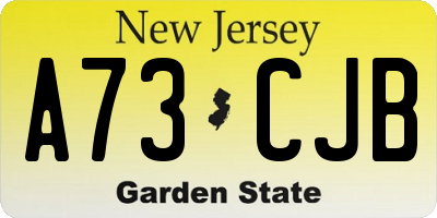 NJ license plate A73CJB
