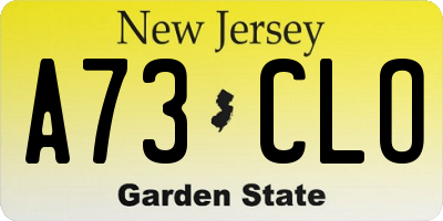 NJ license plate A73CLO