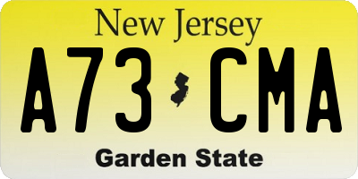 NJ license plate A73CMA