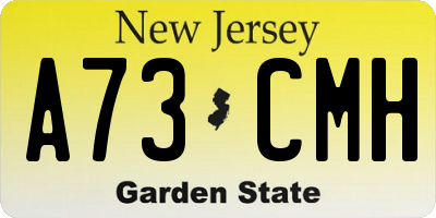 NJ license plate A73CMH