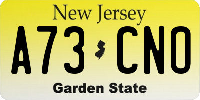 NJ license plate A73CNO