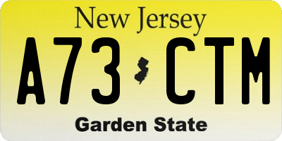 NJ license plate A73CTM