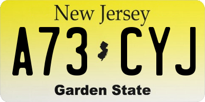 NJ license plate A73CYJ
