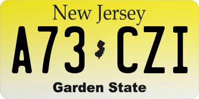 NJ license plate A73CZI