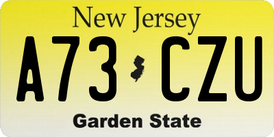 NJ license plate A73CZU