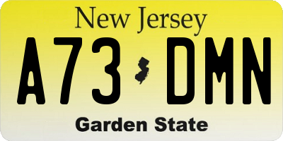NJ license plate A73DMN