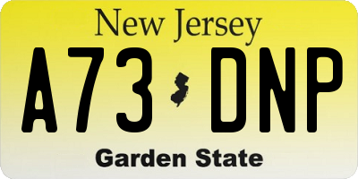 NJ license plate A73DNP