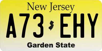 NJ license plate A73EHY