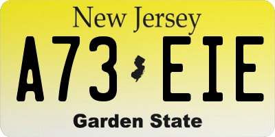 NJ license plate A73EIE