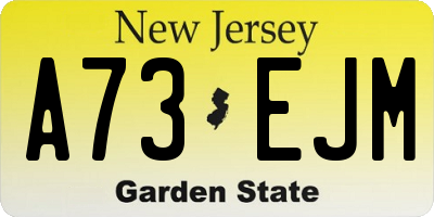 NJ license plate A73EJM