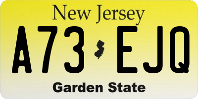 NJ license plate A73EJQ