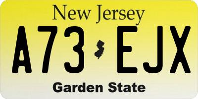 NJ license plate A73EJX