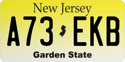 NJ license plate A73EKB