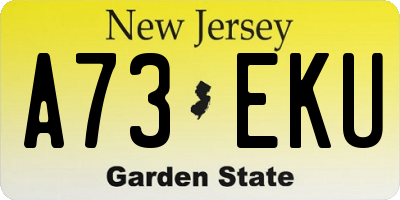 NJ license plate A73EKU